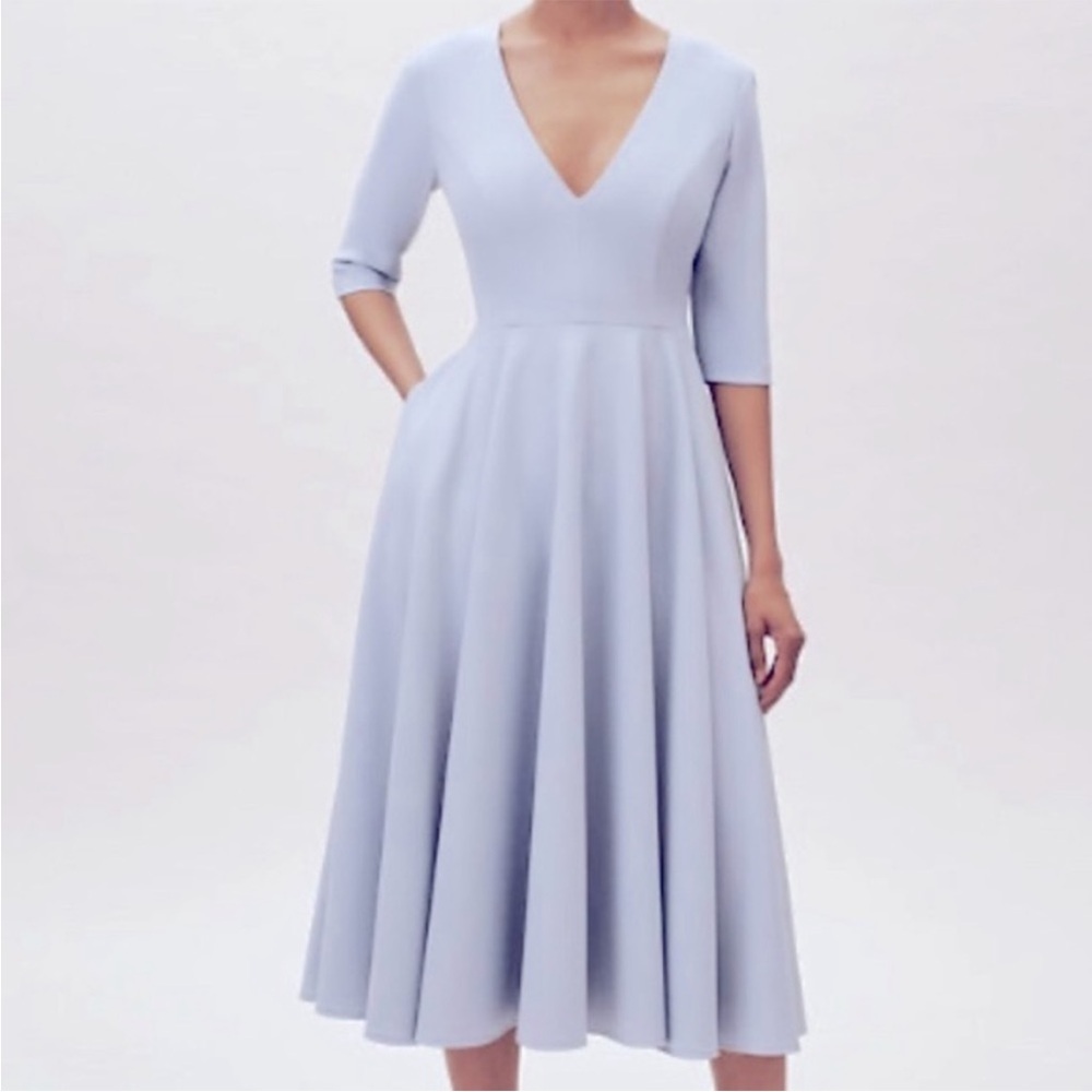 Elegant Light Blue Midi Dress